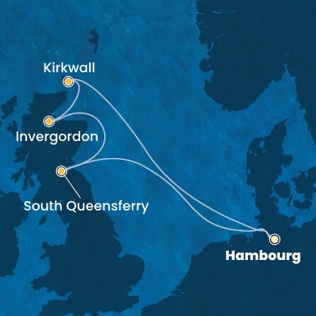 Itinéraire de votre croisière Croisière Iles Britanniques  