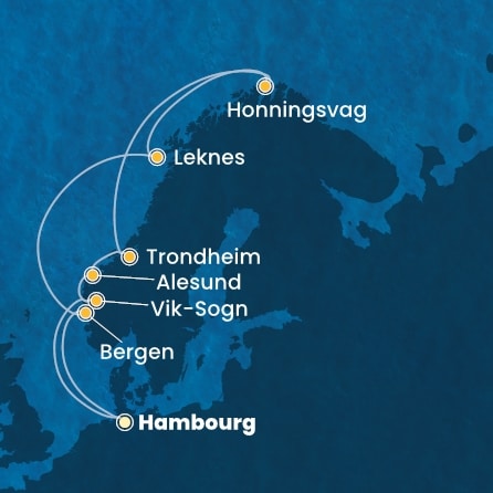 Itinéraire de votre croisière Croisière Norvège  