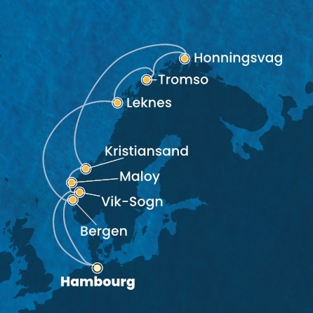 Itinéraire de votre croisière Croisière Norvège  