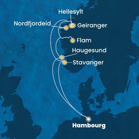 Itinéraire de votre croisière Croisière Norvège  