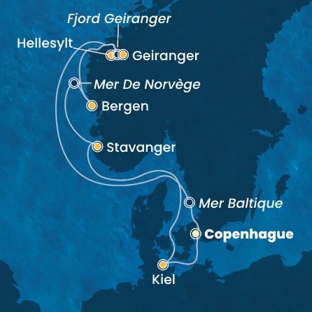 Itinéraire de votre croisière Croisière Norvège  
