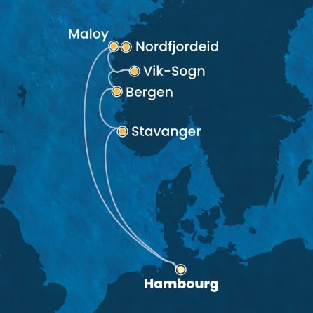 Itinéraire de votre croisière Croisière Norvège  