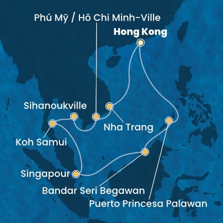 Itinéraire de votre croisière Croisière Asie  