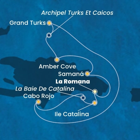 Itinéraire de votre croisière Croisière Caraïbes  Antilles  
