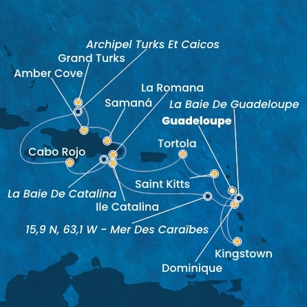 Itinéraire de votre croisière Croisière Caraïbes  Antilles  