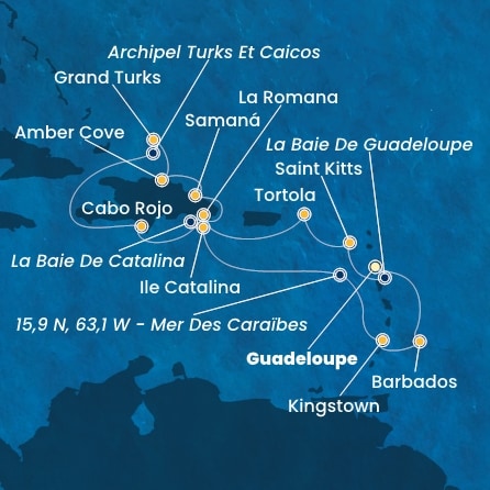 Itinéraire de votre croisière Croisière Caraïbes  Antilles  