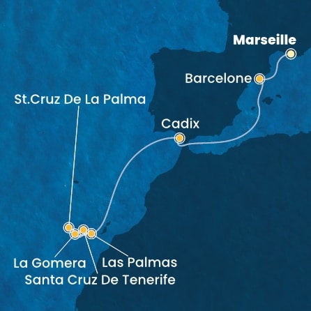Itinéraire de votre croisière Croisière Canaries  