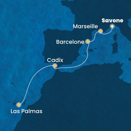 Itinéraire de votre croisière Croisière Canaries  