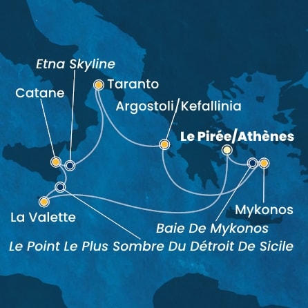 Itinéraire de votre croisière Croisière Méditerranée  