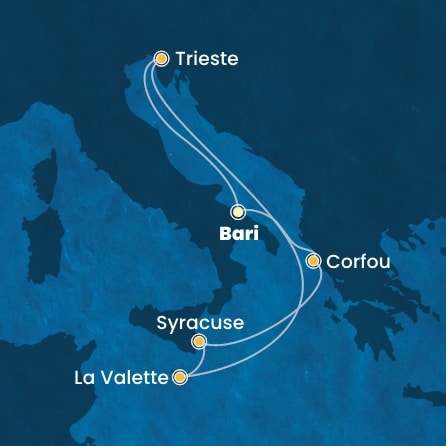 Itinéraire de votre croisière Croisière Méditerranée  