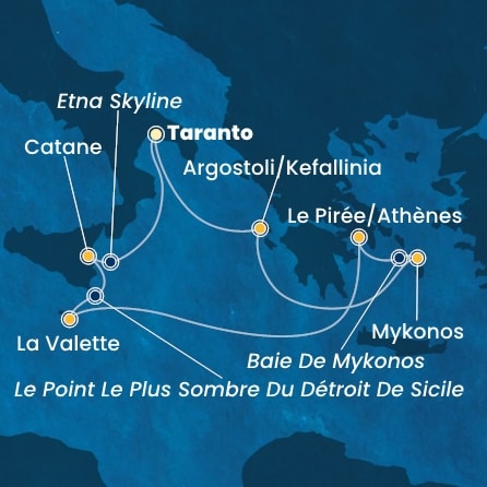 Itinéraire de votre croisière Croisière Méditerranée  