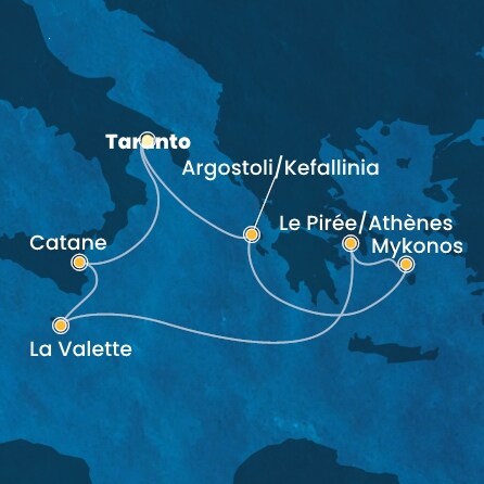 Itinéraire de votre croisière Croisière Méditerranée  