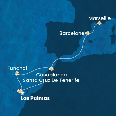 Itinéraire de votre croisière Croisière Canaries  