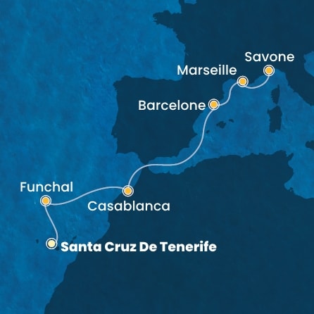 Itinéraire de votre croisière Croisière Canaries  