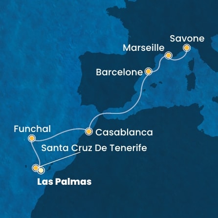 Itinéraire de votre croisière Croisière Canaries  