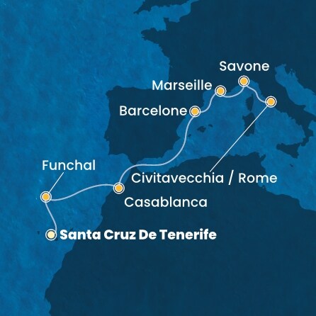 Itinéraire de votre croisière Croisière Canaries  