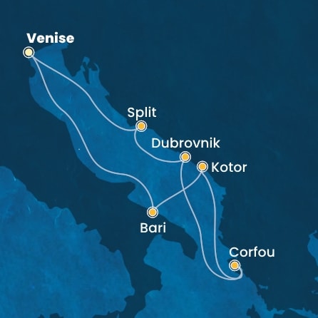 Itinéraire de votre croisière Croisière Adriatique  