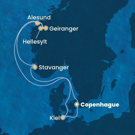 Itinéraire de votre croisière Croisière Norvège  