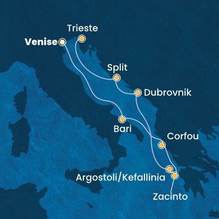 Itinéraire de votre croisière Croisière Adriatique  