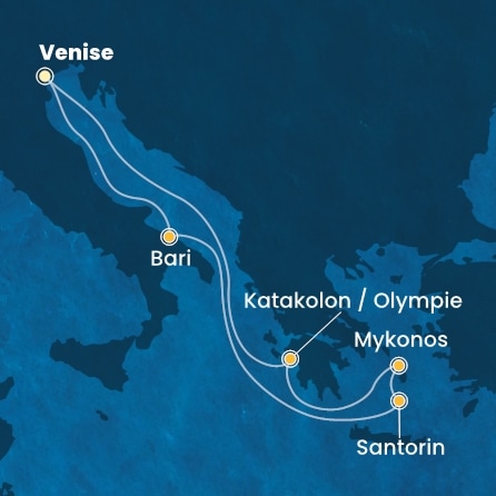 Itinéraire de votre croisière Croisière Iles grecques  