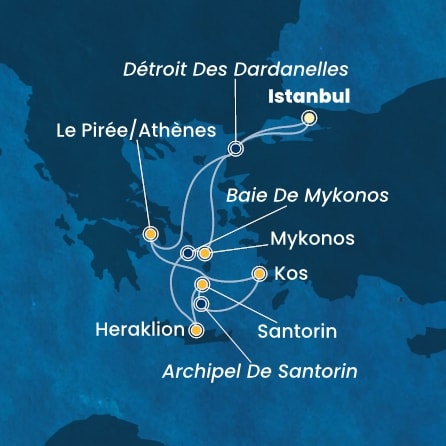 Itinéraire de votre croisière Croisière Iles grecques  
