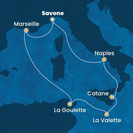 Itinéraire de votre croisière Croisière Méditerranée  