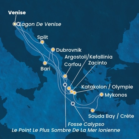 Itinéraire de votre croisière Croisière Iles grecques  