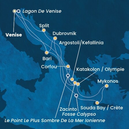 Itinéraire de votre croisière Croisière Iles grecques  