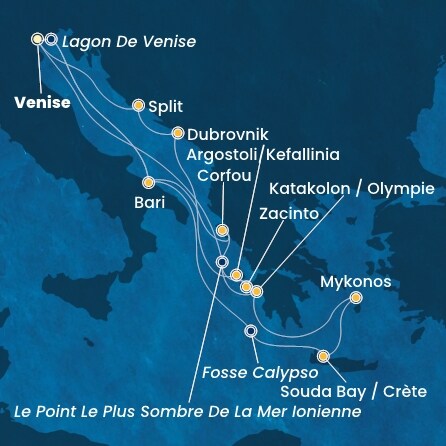 Itinéraire de votre croisière Croisière Iles grecques  