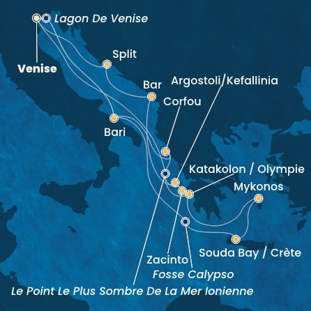 Itinéraire de votre croisière Croisière Iles grecques  