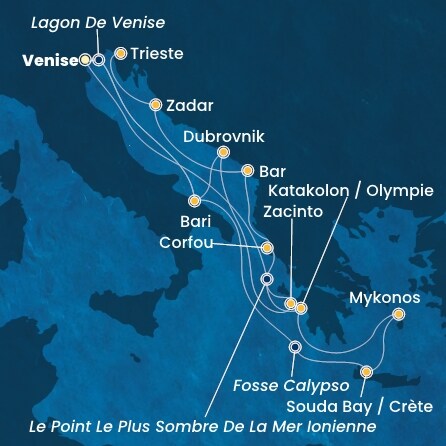 Itinéraire de votre croisière Croisière Iles grecques  