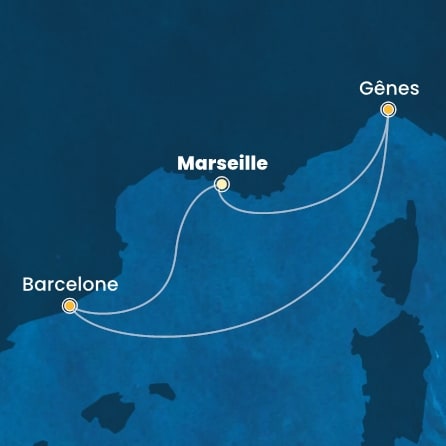 Itinéraire de votre croisière Croisière Méditerranée  