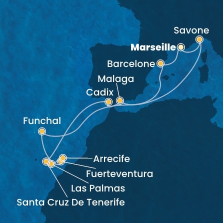 Itinéraire de votre croisière Croisière Canaries  
