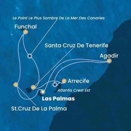Itinéraire de votre croisière Croisière Canaries  