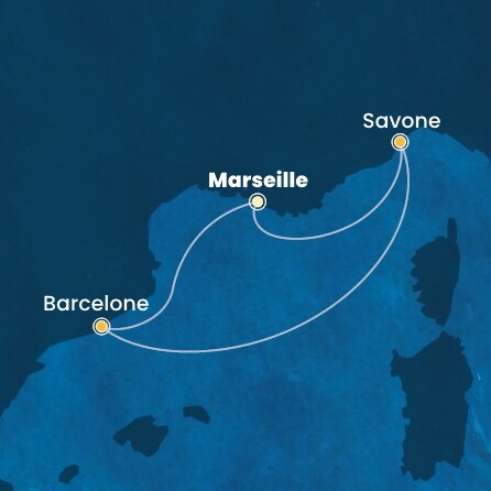 Itinéraire de votre croisière Croisière Méditerranée  