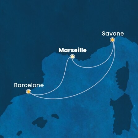 Itinéraire de votre croisière Croisière Méditerranée  