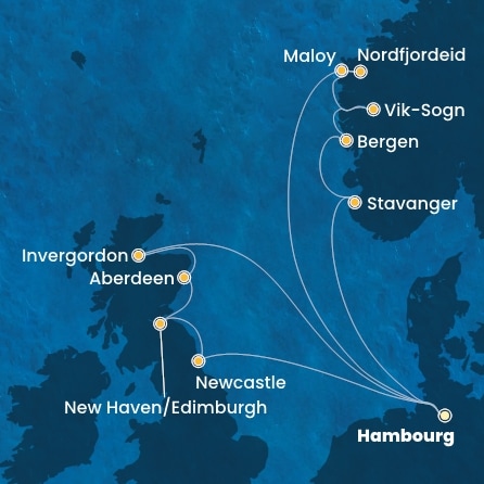 Itinéraire de votre croisière Croisière Europe du Nord  