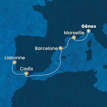 Itinéraire de votre croisière Croisière Méditerranée  