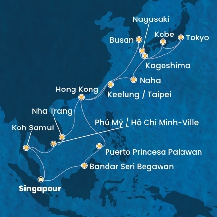 Itinéraire de votre croisière Croisière Asie  