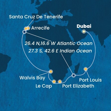 Itinéraire de votre croisière Croisière Moyen orient  