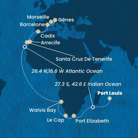 Itinéraire de votre croisière Croisière Moyen orient  