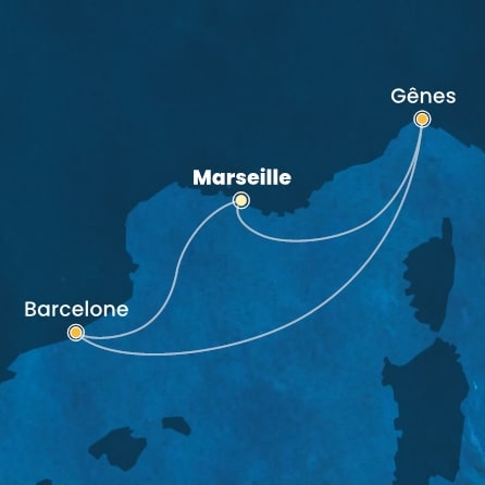 Itinéraire de votre croisière Croisière Méditerranée  