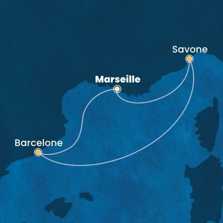 Itinéraire de votre croisière Croisière Méditerranée  
