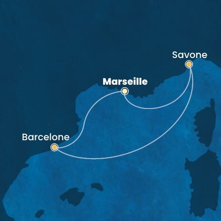 Itinéraire de votre croisière Croisière Méditerranée  