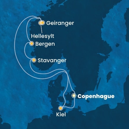 Itinéraire de votre croisière Croisière Norvège  