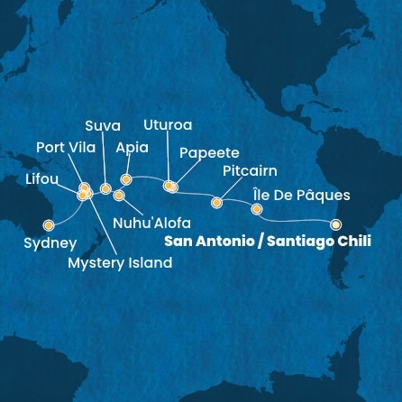 Itinéraire de votre croisière Croisière Océanie  