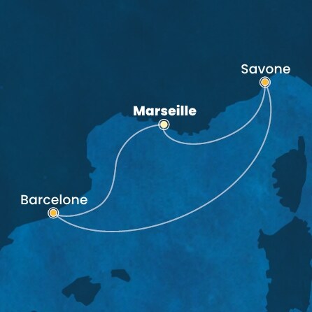 Itinéraire de votre croisière Croisière Méditerranée  