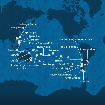 Itinéraire de votre croisière Croisière Asie  