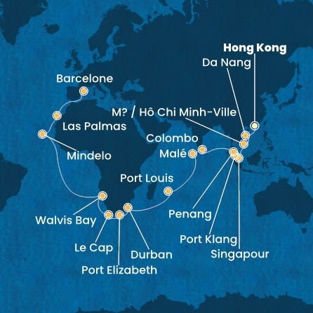 Itinéraire de votre croisière Croisière Asie  