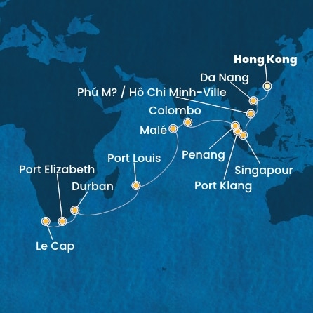 Itinéraire de votre croisière Croisière Asie  